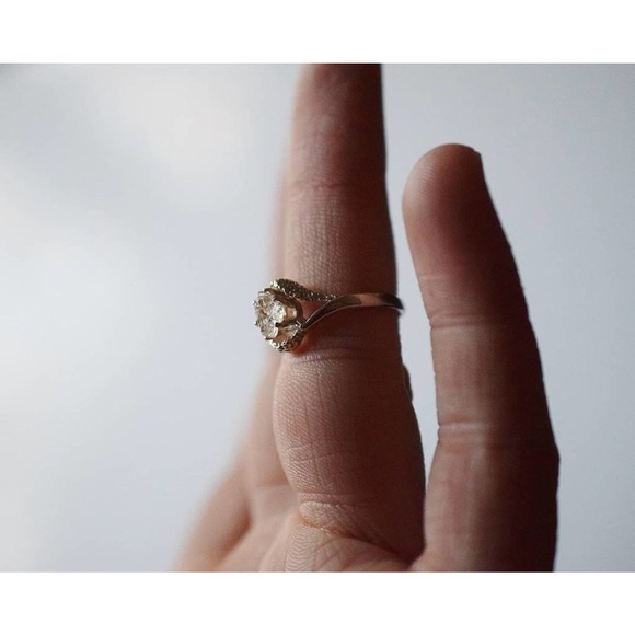 Engagement Ring, Art Deco Ring Raw Stone Rings, Gift for her - Picture 6 of 9